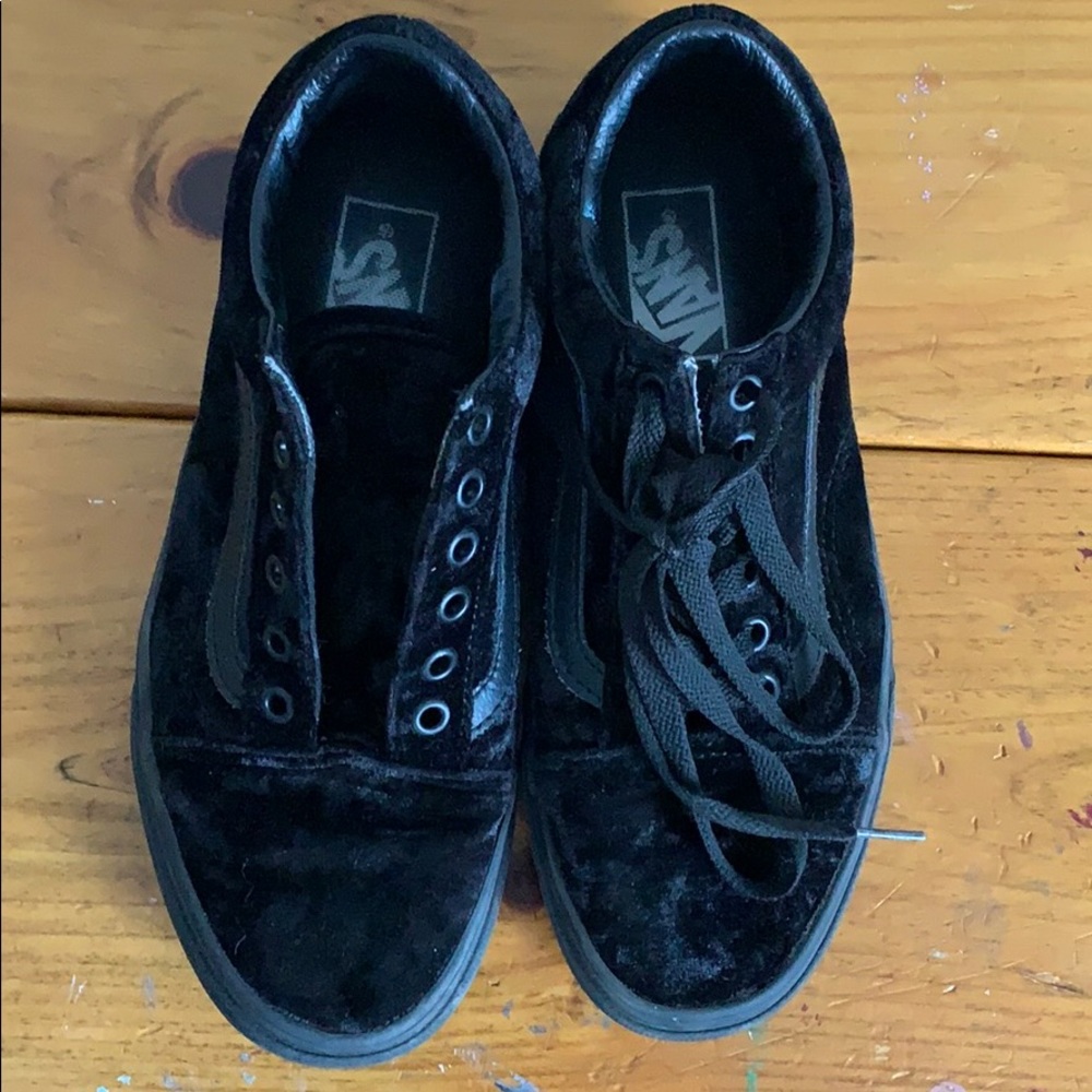 🖤Black Crushed Velvet Vans🖤